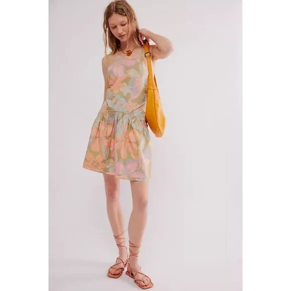 Free People Deserted Island Mini Dress In Rainforest Combo Size S - Picture 4 of 13